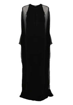 TOM FORD semi-sheer-panelled maxi dress - Black