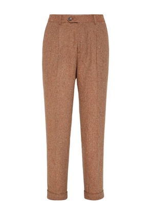 Brunello Cucinelli button-fastening trousers - Brown