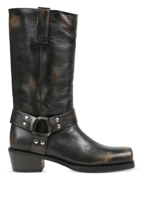 Paris Texas aged-effect buckle boots - Black