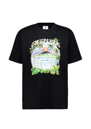 Casablanca volcano-print T-shirt - Black