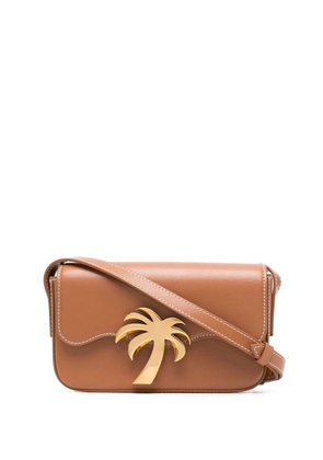 Palm Angels logo-plaque shoulder bag - Brown