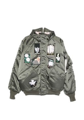 Cecilie Bahnsen x Alpha Industries floral-embroidered hooded jacket - Green