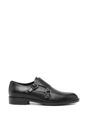 BOSS buckle strap leather oxford shoes - Black