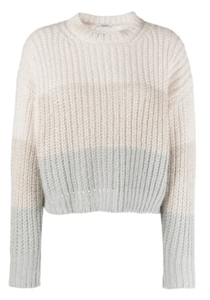 Peserico colourblock alpaca-blend jumper - Brown