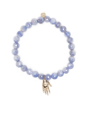 Sydney Evan 14kt yellow gold & diamond moonstone bracelet - Purple