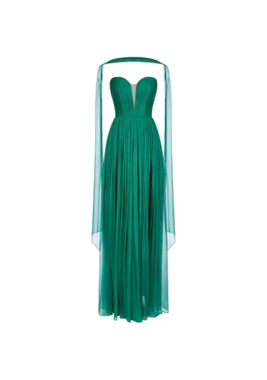 IMROSKA Imroska Iris Pin strapless maxi dress - Green
