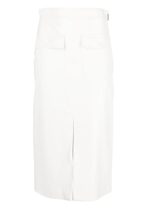 MSGM faux-leather midi skirt - White