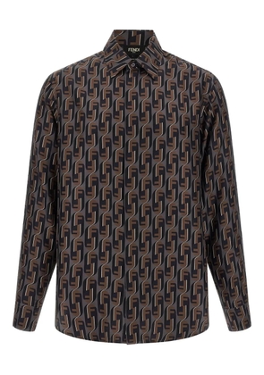 FENDI Fendinity-print shirt - Brown