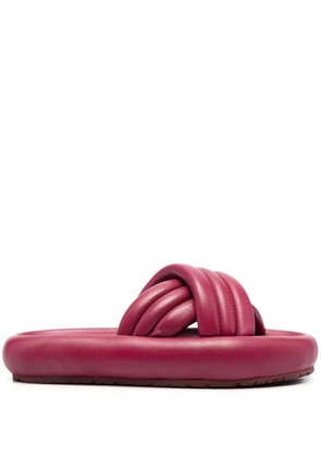 ISABEL MARANT cross-strap platform slides - Red