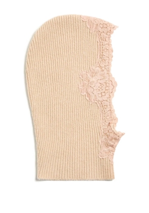Valentino Garavani lace cashmere balaclava - DPT ALABASTER