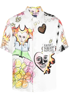 RASSVET Drawstrings graphic-print shirt - White
