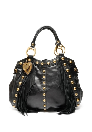 Gucci Pre-Owned 1990s studded fringed shoulder bag - Black