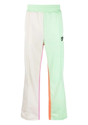 Palm Angels logo-print colourblock track pants - Green