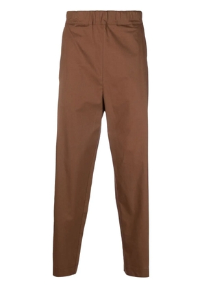 Laneus stretch-cotton tapered trousers - Brown