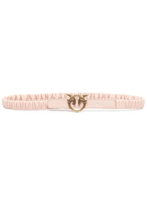 PINKO logo-plaque sheepskin belt