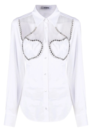 Vivetta crystal-embellished panelled shirt - White