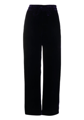 THE ROSE IBIZA drawstring silk velvet trousers - Purple