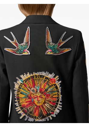 Philipp Plein buttoned embroidered blazer - Black
