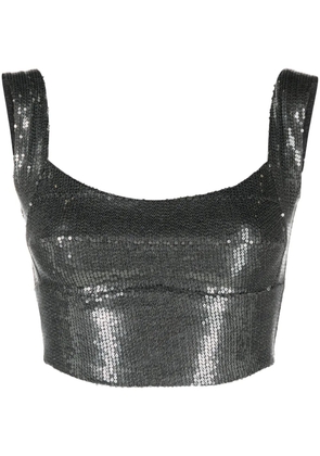 Atu Body Couture sequin-embellished cropped top - Silver