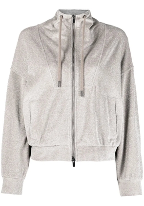 Peserico metallic hooded bomber jacket - Neutrals