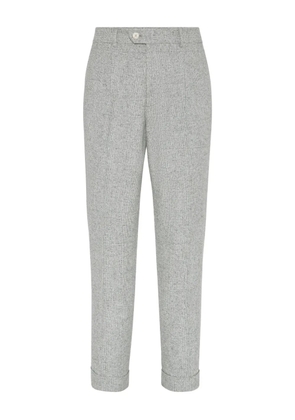 Brunello Cucinelli pleated wool-silk blend trousers - Grey