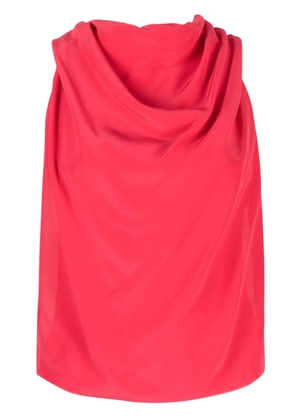Lanvin draped sleeveless silk top - Pink