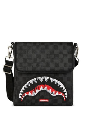 Sprayground logo-detail checkerboard-pattern messenger bag - Black