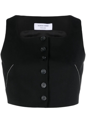 Marine Serre Tailoring Bustier cropped waistcoat - Black