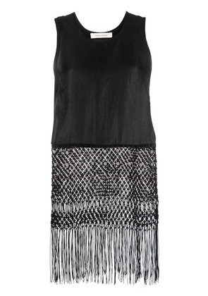 Wales Bonner sleeveless macramé top - Black
