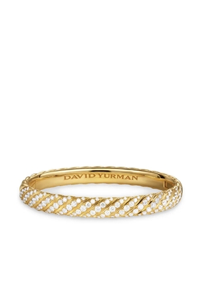 David Yurman 18kt yellow gold Sculpted Cable diamond bangle (8mm)