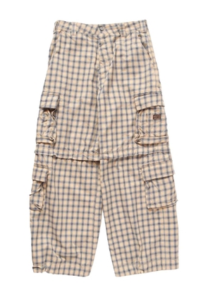 ERL plaid cargo track pants - Neutrals