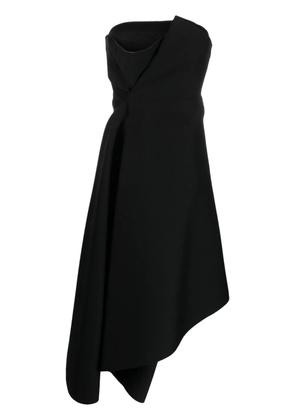 Stefano Mortari strapless asymmetric layered dress - Black
