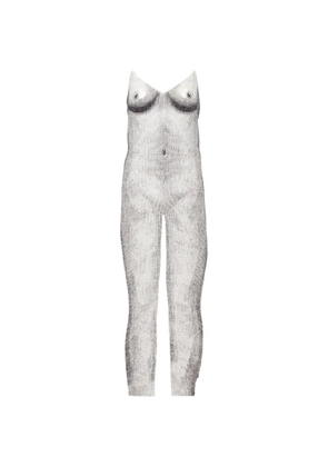 Moschino printed crepe dress - White