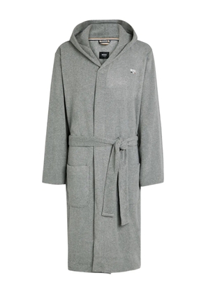 BOSS hood-detail robe - Grey