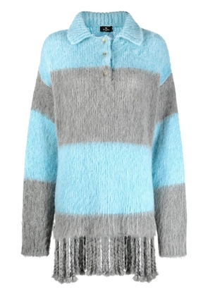 ETRO fringed-edge sweater minidress - Grey