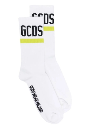 GCDS intarsia-knit mid-calf socks - White