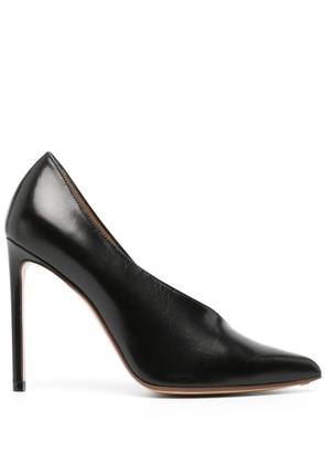 Francesco Russo 105mm asymmetric leather pumps - Black