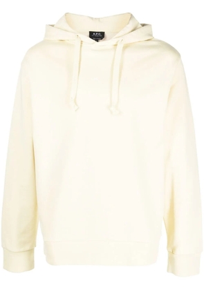 A.P.C. logo-print cotton hoodie - Yellow