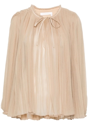Chloé semi-sheer pleated blouse - Neutrals