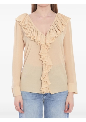 Saint Laurent ruffled blouse - Neutrals