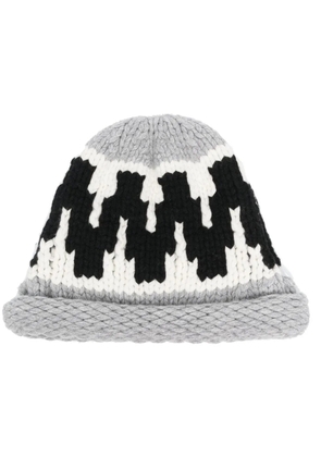 Kenzo zigzag-knit beanie hat - Grey