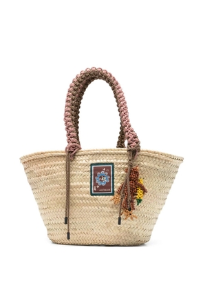ALEMAIS maxi macrame basket tote bag - Neutrals