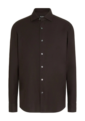 Zegna Cashco long-sleeve button-down shirt - Brown