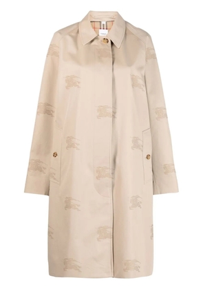Burberry all-over-embroidered coat - Neutrals