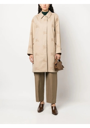 Burberry all-over-embroidered coat - Neutrals