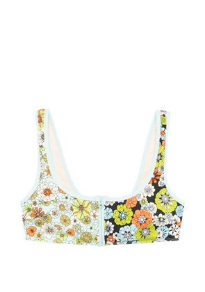 ALEMAIS floral-print bikini top - Blue