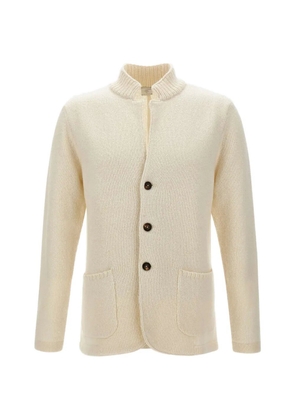 Eleventy high-neck patch-pocket cardigan - Neutrals