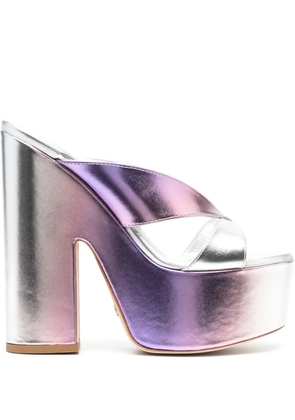 Stuart Weitzman 160mm open-toe metallic sandals - Purple