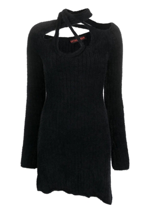 Ottolinger brushed cut-out asymmetric minidress - Black