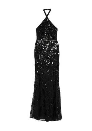 Elie Saab halter-neck sequin dress - Black